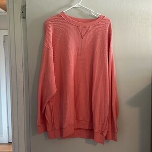 Aerie Oversized Light Pink Waffle Sweater
